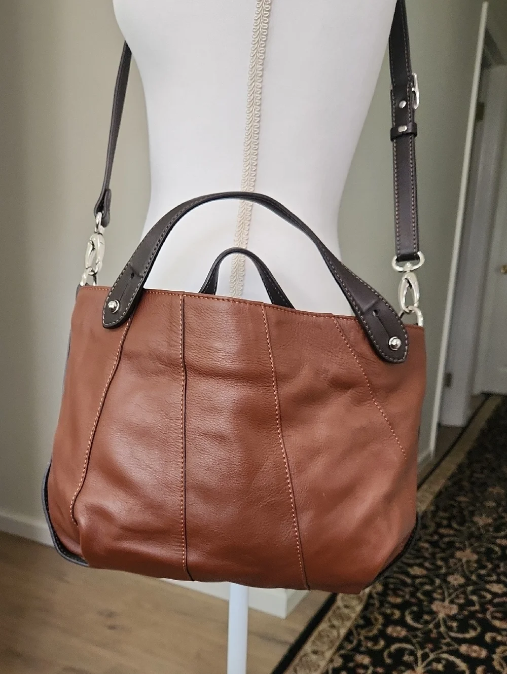 Gianni Conti Soft Italian Leather Crossbody Bag Hobo Satchel